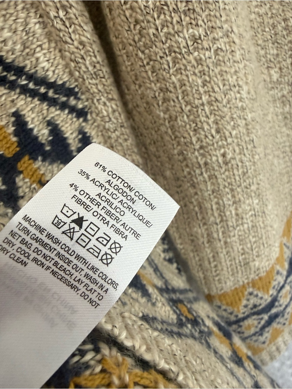 Lucky Brand Southwestern Open Front Cardigan Sweater Large NWT - Picture 6 of 7